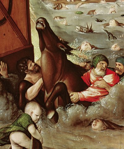 De Zondvloed, 1516 (detail) door Hans Baldung Grien